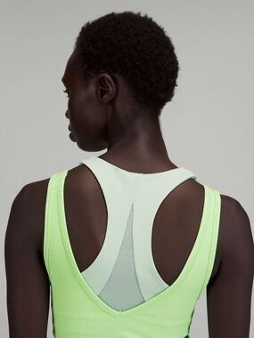 lululemon athletica Power Pivot Neon Green Ribbed Racerback Tank